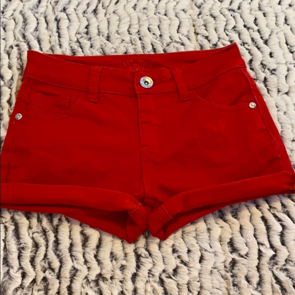 Girls red shorts